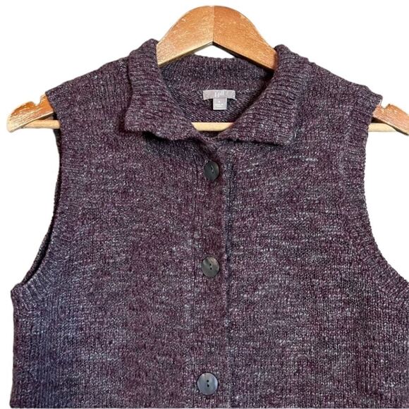 J. Jill wool & alpaca blend purple vest - Picture 2 of 10